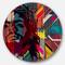 Designart - Jesus over Abstract Wooden Design' Ultra Glossy Large Abstract Oversized Metal Circle Wall Art